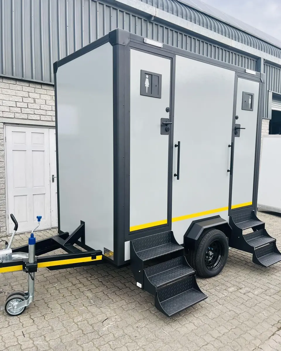 Two-station restroom trailer
